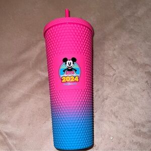Disney World Mickey Mouse Neon Pink Ombré Starbucks Tumbler- 2024